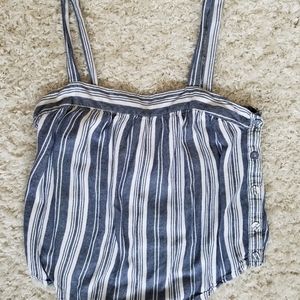 Blue and white striped tank